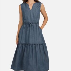 NWT Lands’ End Tiered Midi Dress | Small